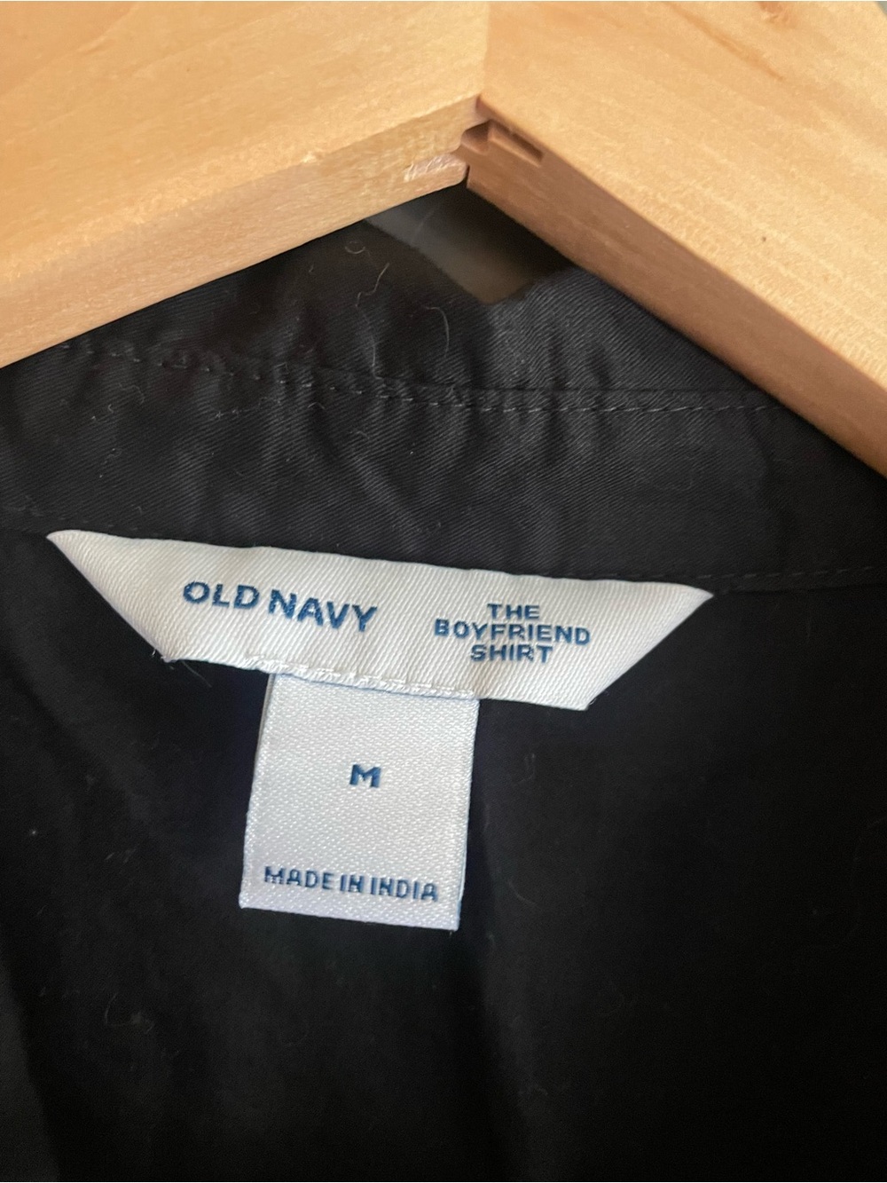 Old Navy Black Boyfriend Shirt - Picture 3 of 4
